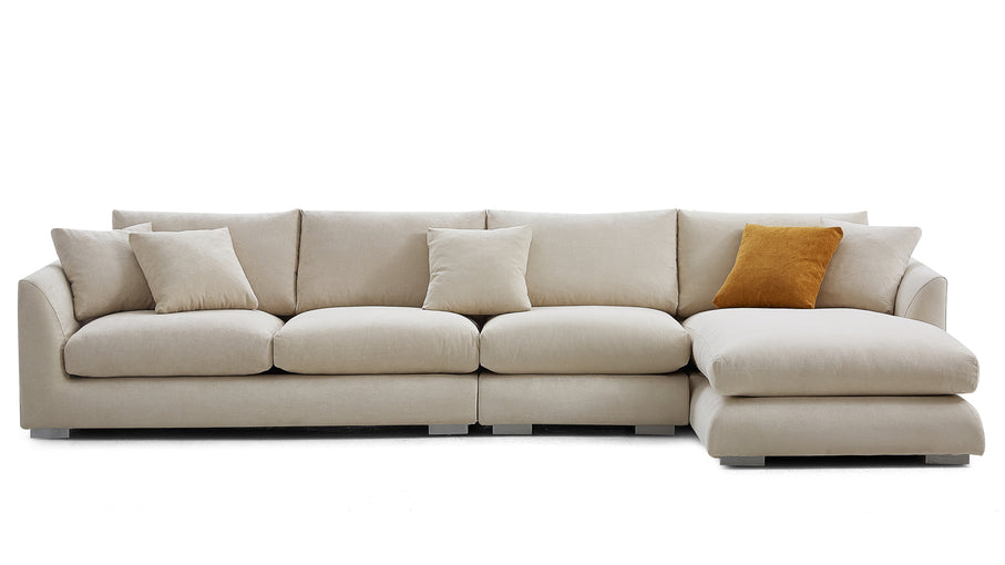 BEIGE FEATHERS SECTIONAL