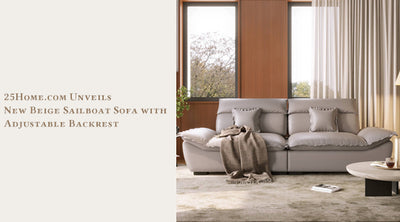 25Home.com Unveils New Beige Sailboat Sofa with Adjustable Backrest, Redefining Custom-Made Comfort