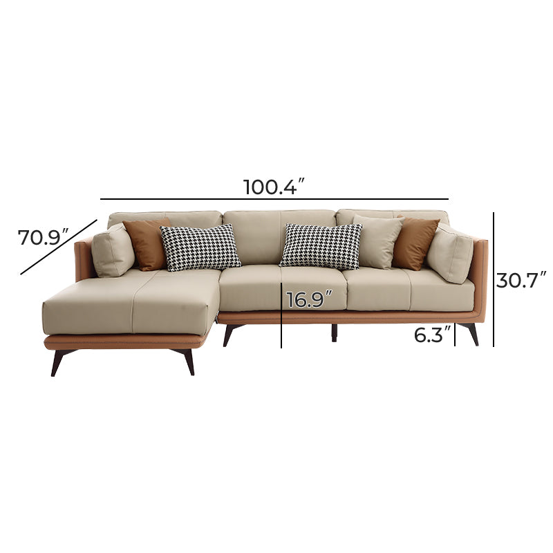 Modern Design Genuine Leather Contemporary Sectional Sofas Beige Sofa ...